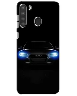 Чехол для Samsung Galaxy A21 (A215) с картинкой «Audi в неоне»