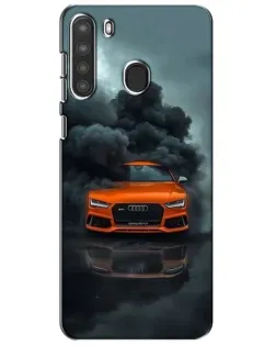 Чехол для Samsung Galaxy A21 (A215) с картинкой «Audi в облаках дыма»