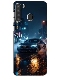 Чехол для Samsung Galaxy A21 (A215) с картинкой «Ночной город и Audi»