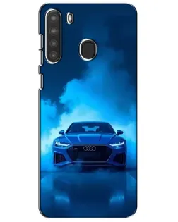Чехол для Samsung Galaxy A21 (A215) с картинкой «Audi — голубая энергия»