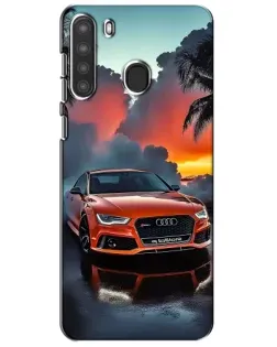 Чехол для Samsung Galaxy A21 (A215) с картинкой «Audi — закат»