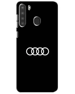 Чехол для Samsung Galaxy A21 (A215) с картинкой «Audi White Logo»
