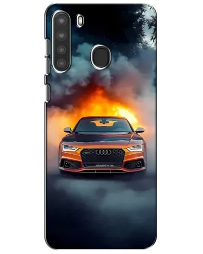 Чехол для Samsung Galaxy A21 (A215) с картинкой «Audi в огненном дыму» Чехол для Samsung Galaxy A21 (A215) с картинкой «Audi в огненном дыму»