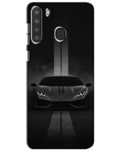 Чехол для Samsung Galaxy A21 (A215) с картинкой «Lamborghini симметрия дорог»