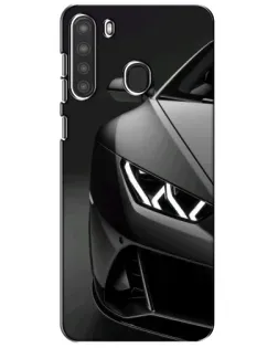 Чехол для Samsung Galaxy A21 (A215) с картинкой «Lamborghini фары детализация»