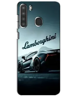 Чехол для Samsung Galaxy A21 (A215) с картинкой «Классическая надпись Lamborghini»