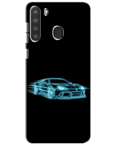 Чехол для Samsung Galaxy A21 (A215) с картинкой «Неоновый контур Lamborghini»