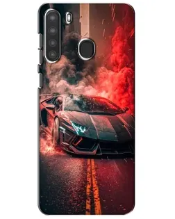 Чехол для Samsung Galaxy A21 (A215) с картинкой «Lamborghini красный дым»