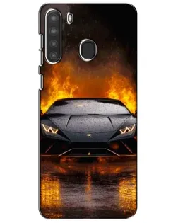 Чехол для Samsung Galaxy A21 (A215) с картинкой «Lamborghini в огне»