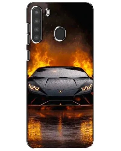 Чехол для Samsung Galaxy A21 (A215) с картинкой «Lamborghini в огне»