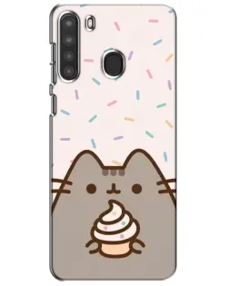 Чохол для Samsung Galaxy A21 (A215) з картинкою «Пушин з кексом»