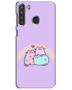Чохол для Samsung Galaxy A21 (A215) з картинкою «Веселкові Пушини»