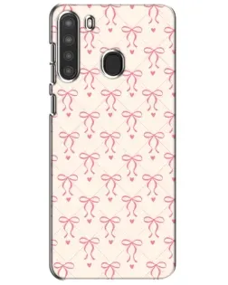 Чехол для Samsung Galaxy A21 (A215) с картинкой «Розовые бантики Coquette»