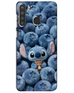 Чехол для Samsung Galaxy A21 (A215) с картинкой «Стич и голубика»