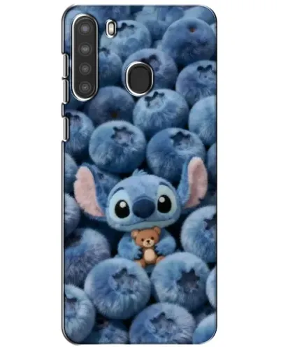 Чехол для Samsung Galaxy A21 (A215) с картинкой «Стич и голубика» Чехол для Samsung Galaxy A21 (A215) с картинкой «Стич и голубика»