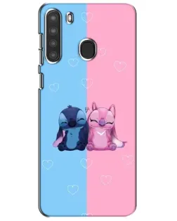 Чехол для Samsung Galaxy A21 (A215) с картинкой «Stitch и Angel Love»