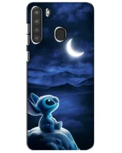 Чехол для Samsung Galaxy A21 (A215) с картинкой «Лунная ночь Стича»