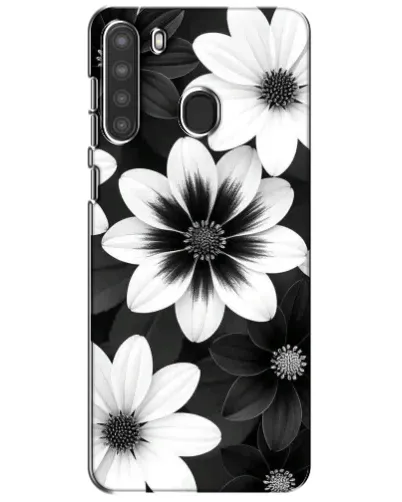 Чехол для Samsung Galaxy A21 (A215) с картинкой «Монохромные астры» Чехол для Samsung Galaxy A21 (A215) с картинкой «Монохромные астры»