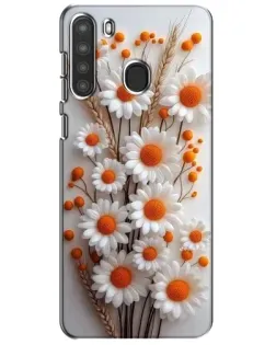 Чехол для Samsung Galaxy A21 (A215) с картинкой «Белые сухоцветы»