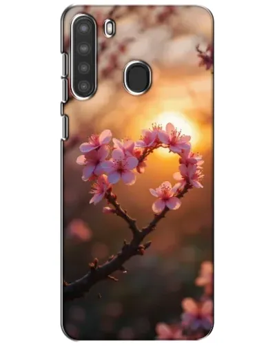 Чехол для Samsung Galaxy A21 (A215) с картинкой «Розовый цвет сердце на фоне заката» Чехол для Samsung Galaxy A21 (A215) с картинкой «Розовый цвет сердце на фоне заката»