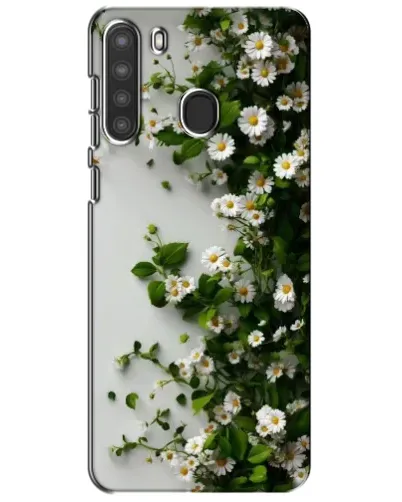Чехол для Samsung Galaxy A21 (A215) с картинкой «Ветка мелких белых цветов» Чехол для Samsung Galaxy A21 (A215) с картинкой «Ветка мелких белых цветов»