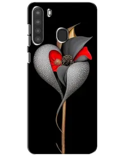 Чехол для Samsung Galaxy A21 (A215) с картинкой «Серебряный фантазийный цветок»