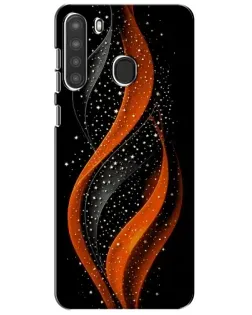 Чехол для Samsung Galaxy A21 (A215) с картинкой «Огненная звездная волна»