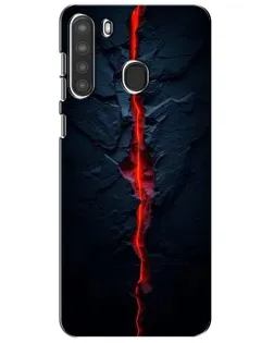 Чехол для Samsung Galaxy A21 (A215) с картинкой «Kрасная лавовая трещина»
