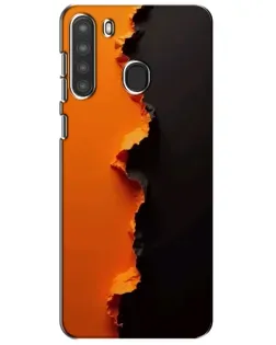 Чехол для Samsung Galaxy A21 (A215) с картинкой «Оранжевый разлом»