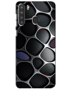 Чехол для Samsung Galaxy A21 (A215) с картинкой «Объемная темная решетка»