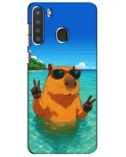 Чехол для Samsung Galaxy A21 (A215) с картинкой «Морская капибара» Чехол для Samsung Galaxy A21 (A215) с картинкой «Морская капибара»