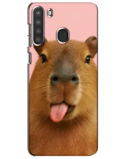 Чехол для Samsung Galaxy A21 (A215) с картинкой «Капибара с языком» Чехол для Samsung Galaxy A21 (A215) с картинкой «Капибара с языком»