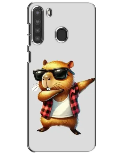 Чехол для Samsung Galaxy A21 (A215) с картинкой «Капибара рэпер даб»