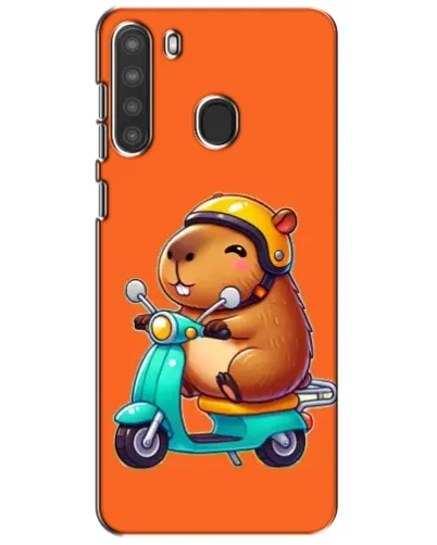 Чехол для Samsung Galaxy A21 (A215) с картинкой «Капибара на скутере»