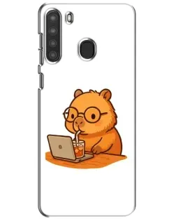Чехол для Samsung Galaxy A21 (A215) с картинкой «Капибара с ноутбуком» Чехол для Samsung Galaxy A21 (A215) с картинкой «Капибара с ноутбуком»