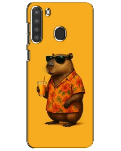 Чехол для Samsung Galaxy A21 (A215) с картинкой «Капибара на отдыхе»