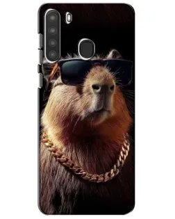 Чехол для Samsung Galaxy A21 (A215) с картинкой «Капибара золотая цепь» Чехол для Samsung Galaxy A21 (A215) с картинкой «Капибара золотая цепь»
