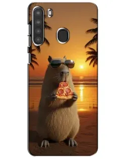Чехол для Samsung Galaxy A21 (A215) с картинкой «Капибара с пиццей» Чехол для Samsung Galaxy A21 (A215) с картинкой «Капибара с пиццей»