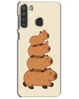 Чехол для Samsung Galaxy A21 (A215) с картинкой «Башня из капибар» Чехол для Samsung Galaxy A21 (A215) с картинкой «Башня из капибар»