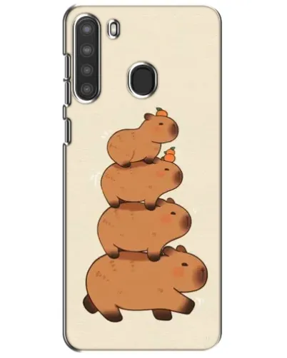 Чехол для Samsung Galaxy A21 (A215) с картинкой «Башня из капибар»