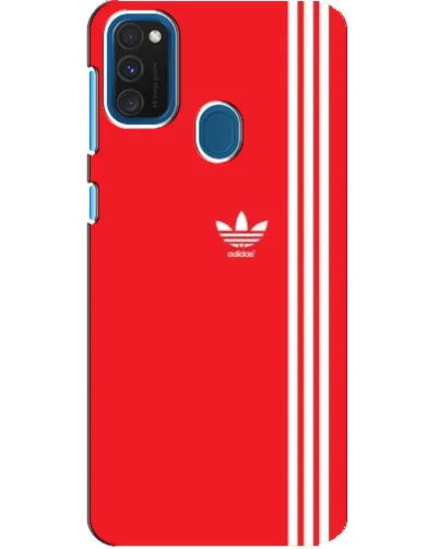 Чехол для Samsung Galaxy A21s с картинкой «Красный минимализм Adidas»