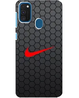 Чехол для Samsung Galaxy A21s с картинкой «Nike — карбоновая сетка»