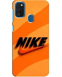 Чехол для Samsung Galaxy A21s с картинкой «Оранжевый драйв Nike»
