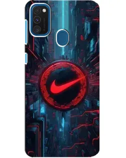 Чехол для Samsung Galaxy A21s с картинкой «Техногенный стиль Nike»