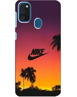 Чехол для Samsung Galaxy A21s с картинкой «Nike на закате солнца»