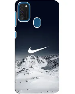 Чехол для Samsung Galaxy A21s с картинкой «Nike — зимние горы»
