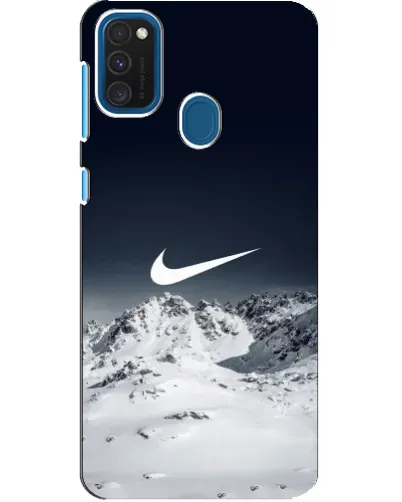 Чехол для Samsung Galaxy A21s с картинкой «Nike — зимние горы»