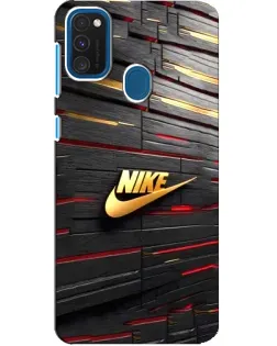 Чехол для Samsung Galaxy A21s с картинкой «Золотой Nike на металле»