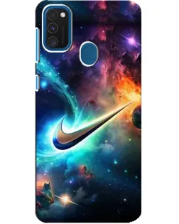 Чехол для Samsung Galaxy A21s с картинкой «Космический Nike Swoosh»