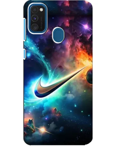 Чехол для Samsung Galaxy A21s с картинкой «Космический Nike Swoosh»